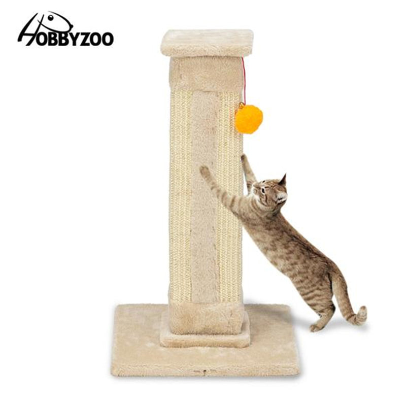 BEESCLOVER 21" Cat Pet Climbing Frame with Ball Climbing Mount Beige