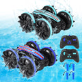 2 Pack Amphibious Remote Control Car Toys for 5-12 Year Old Boys Kids, Remote Control Boat Waterproof RC Monster Stunt Truck, 2.4 GHz 4WD Vehicle Girls Gifts All Terrain Water Beach Pool Toy