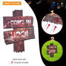 GAOMON Halloween 6 Pack Beware Signs Yard Warning Signs