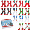 15 Pairs Crew Christmas Holiday Socks¡ê?Cozy Funny Cotton Knit Xmas Soft Socks,Colorful Festive Design for Man Woman Girls Winter Novelty Christmas Gifts with Gift Box