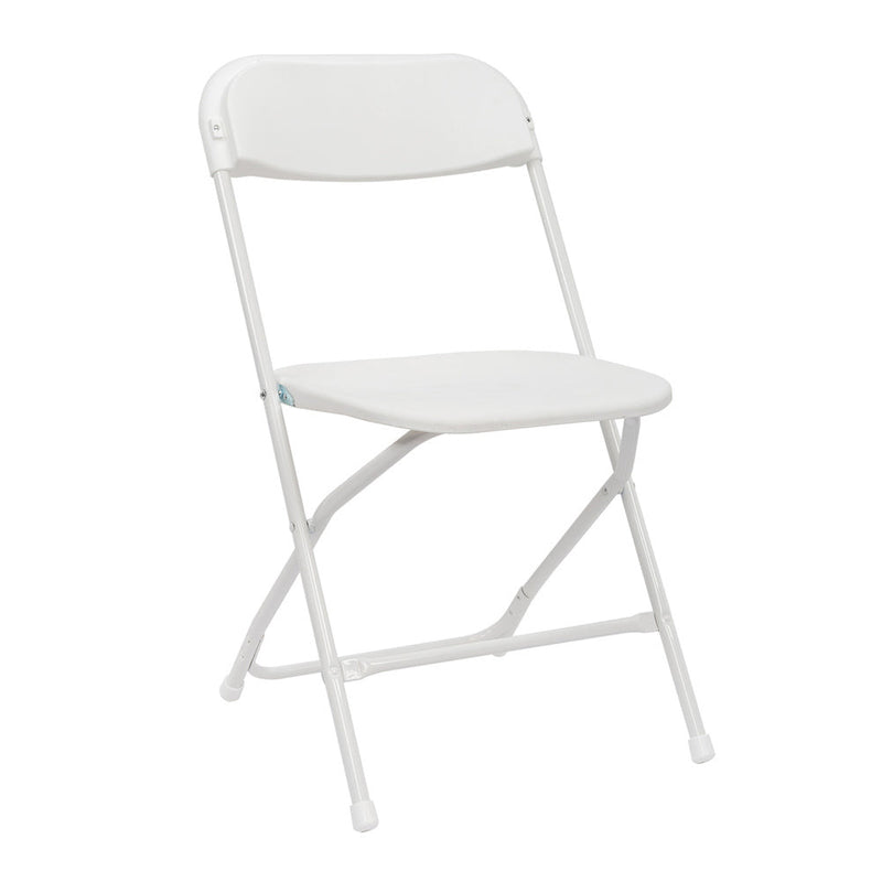 ALICIAN 5pcs Folding Chair Plastic Portable Stackable Patio Stool White