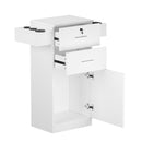 GAOMON Salon Locker Cabinet Storage Cart Hair Dryer Rack Drawer White