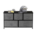 GAOMON 2-layer Dresser 5-Drawer Storage Rack Household Organizer Furniture Dark Grey