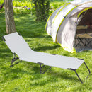 GAOMON Outdoor Folding Three-fold Camping Bed for Courtyard Beach Reclining Lounger Grey