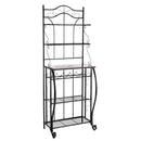 GAOMON 5-tier Metal Kitchen Rack Storage Holder Organizer Black