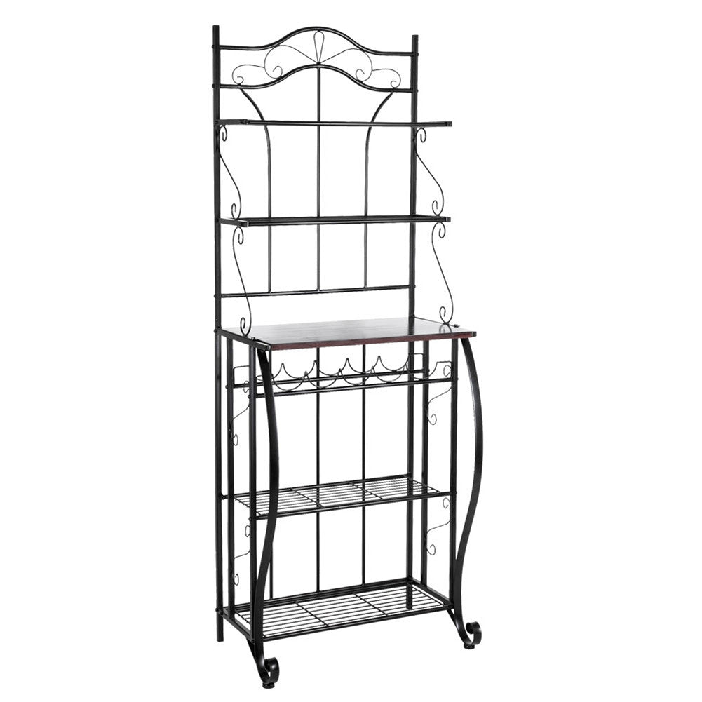 GAOMON 5-tier Metal Kitchen Rack Storage Holder Organizer Black