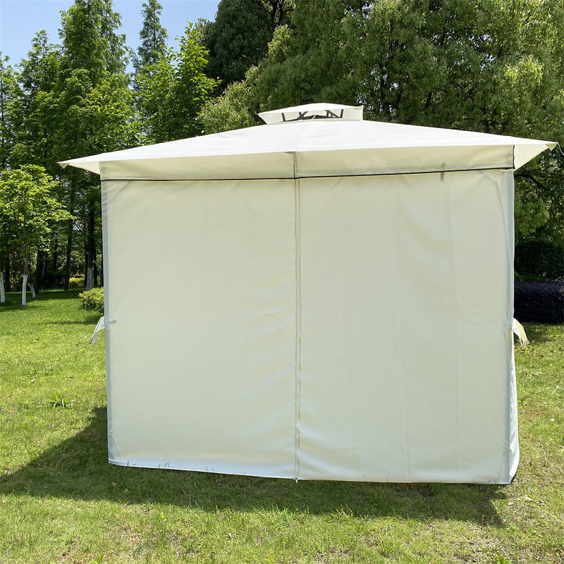 THBOXES 10x10ft Outdoor Tent with 4 Sided Curtains Double Top Waterproof Beige