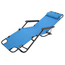 GAOMON Portable Camping Outdoor Seat Lounge Travel Folding Dual-use Extended Recliner Blue