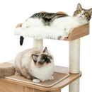 GAOMON Wooden Cat Tree Multi-level Cat Climbing Tower Beige