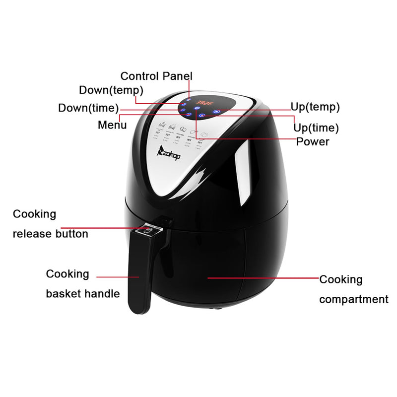 ZOKOP 2.85QT Air Fryer Large Capacity 7 Cooking Presets Model