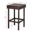GAOMON 4pcs Rattan Stool Iron Frame Multi-functional Retro Bar Chair 38x38x61cm Brown