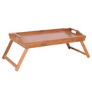 GAOMON Bamboo Tray Tea Table with Folding Legs Desk Wood Color