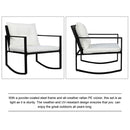 GAOMON 3pcs Single Rocking Chair Coffee Table Set Comfortable Weather-Resistant UV-Resistant