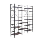 GAOMON Triple Wide 5 Tier Bookshelf Industrial Style Multipurpose Storage Rack Bookcases