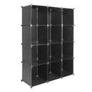 GAOMON 12-cube Storage Shelf DIY Stackable Bookshelf Cabinet Storage Organizer Black