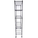 GAOMON 165*90*35 Shelving Rack Storage Rack 5-Layer Metal Rack Black