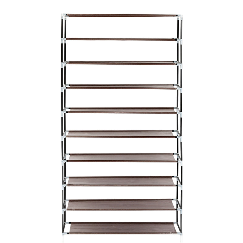 RONSHIN Shoe Rack 10 Layers Widened Black Shoe Cabinet 160*30*88 Brown