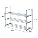 GAOMON 3 Tier Stackable Shoes Rack Storage Shelf GREY
