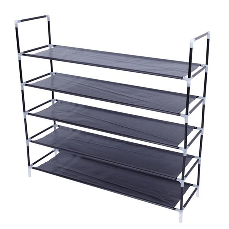 RONSHIN 5-layer Shoe Rack 100cm Super Wide Extra Large Black