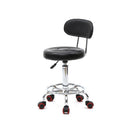 GAOMON Rolling Swivel PU Leather Salon Stool Office Chair with Back Support Black