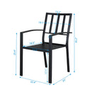 GAOMON 2PCS Vertical Grid Iron Dining Chair with Arms Backrest