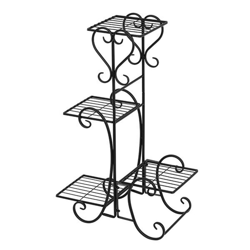 ALICIAN 4-Tier Metal Shelves Flower Pot Plant Stand Display for Garden