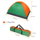 GAOMON 2 Person Tent Windproof Double Door Single Layer Camping Tent Green