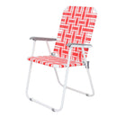 GAOMON 2pcs Beach Chair Steel Tube Bearing 120kg Folding Beach Chair Red White Strips