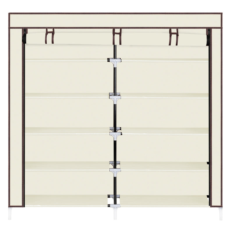 RONSHIN 7 Layers 14 Grids Shoe Rack Portable Shoe Cabinet Beige