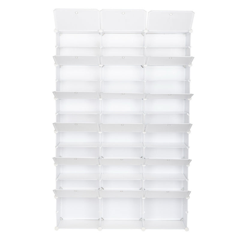 RONSHIN 3 Rows 12-tier Portable Shoe Rack Organizer Shoe Cabinet 122 x 32 x 180cm White