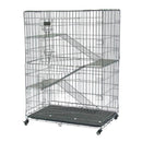 GAOMON Pet Wire Cage Folding Game Fence Portability Cat Nest with Climbing Ladder Silver