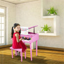 GAOMON Children 30-key Wooden Piano With Music Stand 4 feet Piano Toys Pink