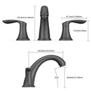 GAOMON Bathroom Sink Faucet Faucet for Bathroom Sink Widespread Matte Black Bathroom Faucet