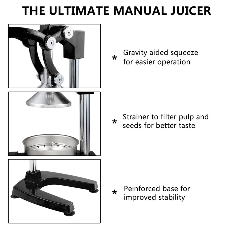 ZOKOP Manual Juicer Fruit Mixers Juice Extractor Black