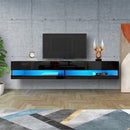 GAOMON TV Stand with Colorful Light Strip Wall-mounted TV Cabinet Black