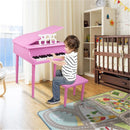 GAOMON Children 30-key Wooden Piano With Music Stand 4 feet Piano Toys Pink