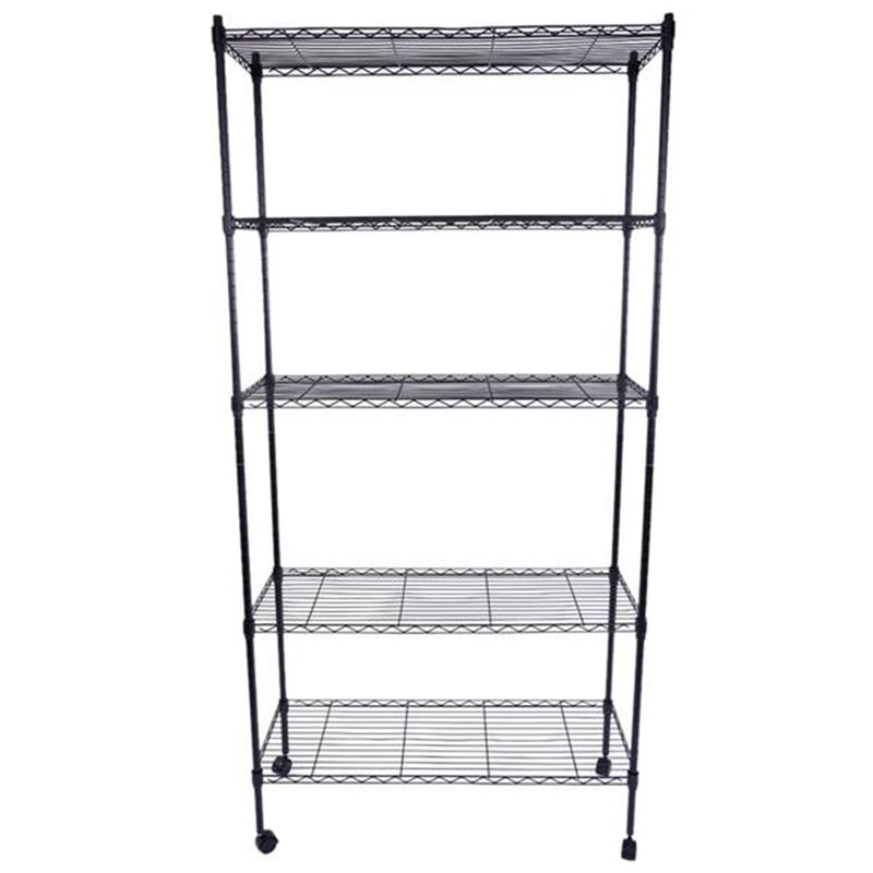 RONSHIN 165*90*35 Shelving Rack Storage Rack 5-Layer Metal Rack Black