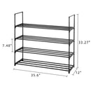 GAOMON 4 Tiers Shoe Rack Iron Pipe Shoe Shelf Simple Assembly Storage Organizer