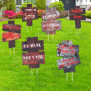 GAOMON Halloween 6 Pack Beware Signs Yard Warning Signs