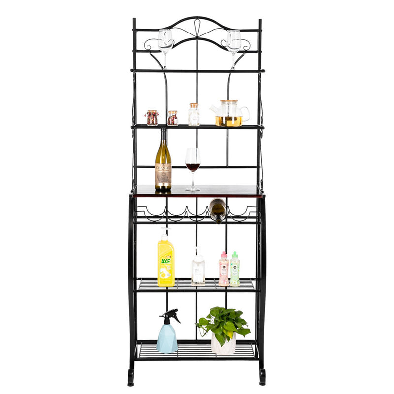 RONSHIN 5-tier Metal Kitchen Rack Storage Holder Organizer Black