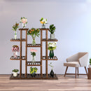 GAOMON 6-tier 11-base Multi-functional Wood Plant Stand Plant Organizing Rack