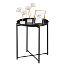 GAOMON Round Table Living Room Sofa Bed Side Table Black