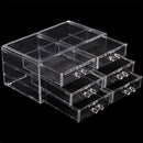 GAOMON 2pcs/set Plastic Cosmetic Box Makeup Case 6-drawer Transparent