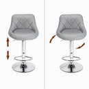 GAOMON 2pcs Adjustable Swivel Bar Stools Padded Chair with Back Gray