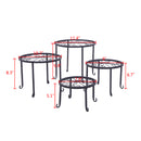 GAOMON 4pcs Plant Stands Indoor Outdoor Strong Plant Shelves Black