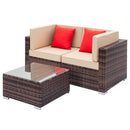 GAOMON 3pcs Weaving Rattan Modular Sofa Set 2 Corner Sofas + 1 Large Coffee Table
