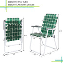 GAOMON 2pcs Beach Chair Steel Tube Bearing 120kg Folding Beach Chair Dark Green Stripes