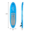 GAOMON Inflatable Stand Up 11ft Paddle Board with Removable Fin Surfboard Sup Blue Gray