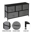 GAOMON 2-layer Dresser 5-Drawer Storage Rack Household Organizer Furniture Dark Grey