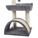 GAOMON Cat Condo Set 28-inch Tree Tower Scratching Post Step Ladder Grey